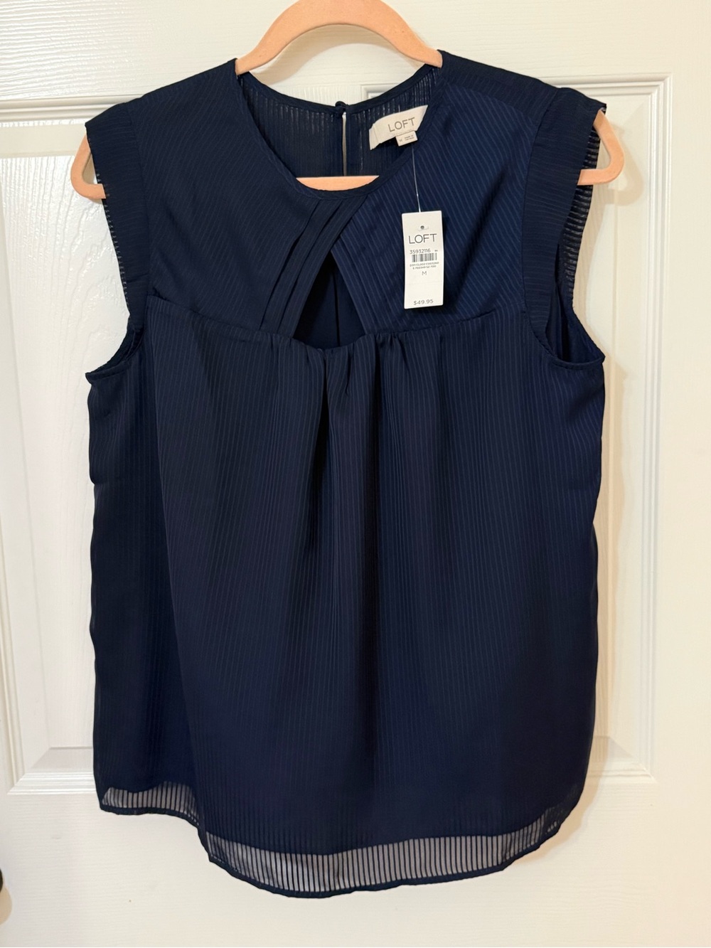 LOFT Navy Sleeveless Keyhole Camisole
